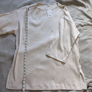 Discontinued Uniqlo Wide-Ribbed Relaxed 3/4 Sleeve Tunic Large